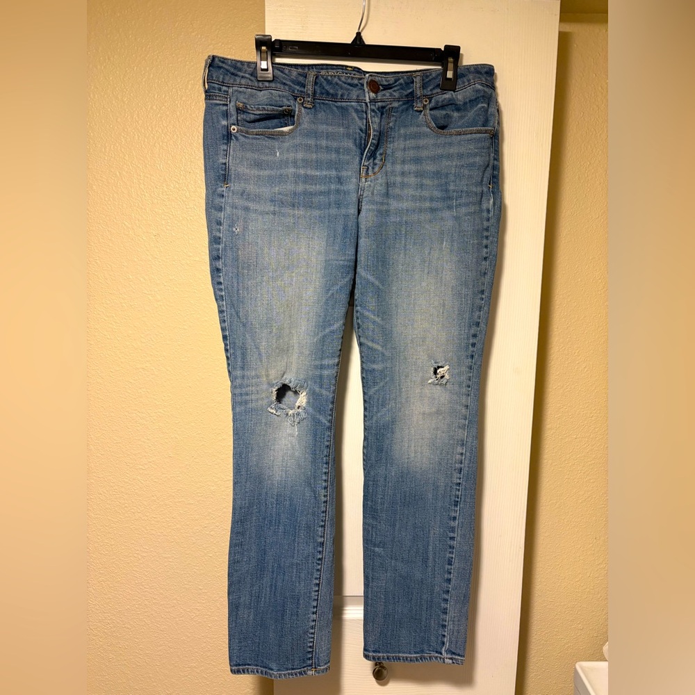 American Eagle skinny stretch light denim jeans size 14